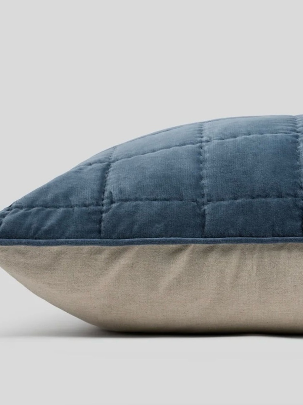 PARACHUTE-Hand Stitched Dusk Blue Velvet- Bed Pillow Shams-Standard Pair(2)